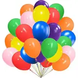 100 Stück Bunte Luftballons Bunt, 10 Farben luftballons Gemischt, 12 Zoll Premium Ballons aus 100% Naturlatex