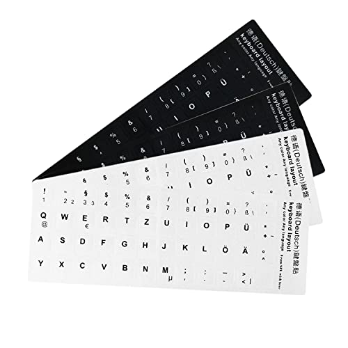 4 Stück Deutsche Tastaturaufkleber Mit Weißen Buchstaben - Geeignet Für Jede Standard-, Laptop- Und Apple-Tastatur