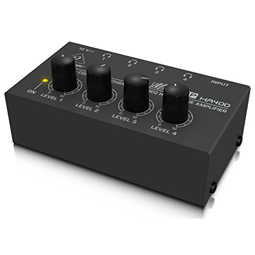 Best Price Square Headphone Amplifier, 4 CH Stereo HA400 by BEHRINGER