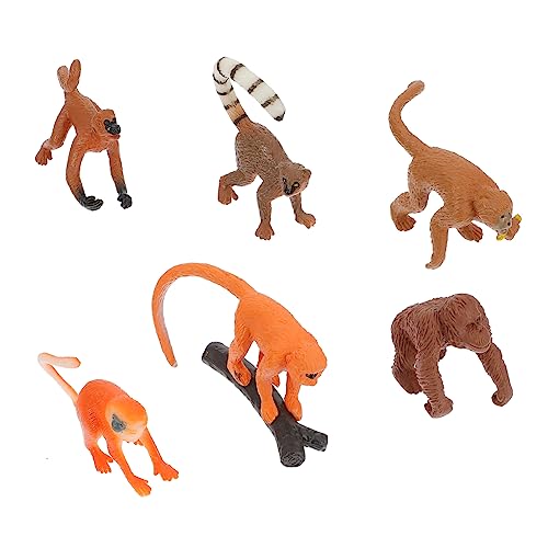 Gogogmee 6st Affenmodell Affenspielzeug Für Kinder Dschungeltierfiguren Tierfiguren Für Kuchen Gorillafiguren Für Kinder Spielzeug Für Tiermodelle Tiere Kuchenfiguren Affenschmuck Plastik