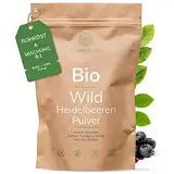 VEGAN FLOW® ROHKOST und ganze Beere, Wild Heidelbeeren Pulver Bio, gefriergetrocknetes Frucht-Pulver für Smoothies, Joghurt und Bowls (1)