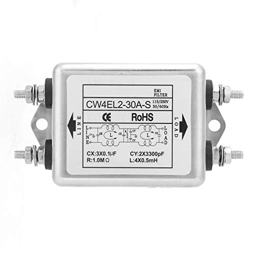 Netzfilter 230V, CW4EL2-30A-S, Netzfilter Einphasenfilter, EMI-Leistungsfilter, 115V / 250V 30A 50 / 60Hz, Elektromagnetische Interferenzfilter