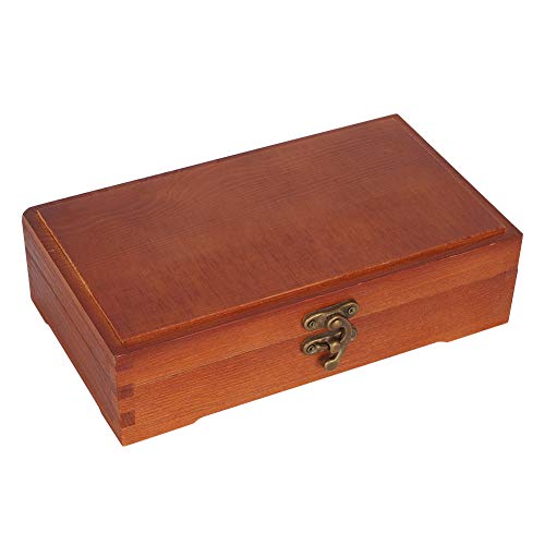 Zerodis Holz Bleistift Box, Holz Traditionelle Skizzieren Massivholz Bleistift Box Einfach Unlackiert Werkzeuge Pinsel Box Fall mit Verschlussverschluss für Kinder Schreibwaren Aufbewahrung