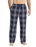 Jveyvth Herren Pyjamahose Flanell Baumwolle kariert Schlaf & Lounge Hose, PJ Hose mit Taschen und Knopfleiste