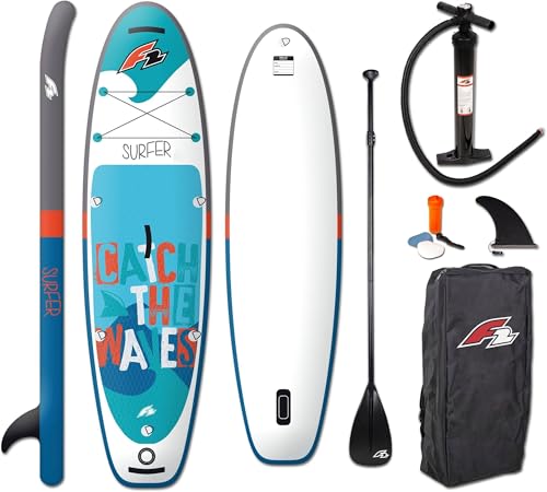 F2 Stand Up Paddling Board Surfer Kid SUP 9,2 Weiß/Blau 2024
