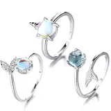 Meerjungfrau Ring, Meerjungfrau Ring Kinder, Party Silber Farbe Ringe, Meerjungfrau Ring Silber Verstellbar, Kinderringe Mädchen, Meerjungfrau Schmuck, Meerjungfrau Halskette Ring