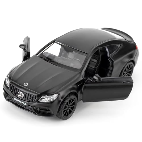 imtfzct 1/36 Mercedes-Benz C63 S AMG Spielzeugauto,Kinder Spielzeugauto mit Pull Back Funktion, sammelbares Modellauto aus Leichtmetall, Geburtstagsgeschenk für Jungen und Mädchen (schwarz)