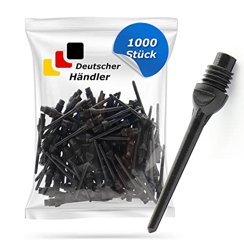 Tamay Dartspitzen Kunststoff 1000 Stück Premium Softdart Spitzen I Key Version I 2BA Gewinde I Dartpfeil Spitzen, Softdarts Ersatzspitzen, Besonders stabil & langlebig I Made in Europa (1000)