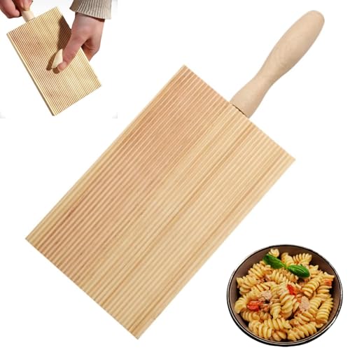 Gnocchi Brett Holz,Gnocchi Brett,NudelbrettPasta Brett,Nudelbrett für Gnocchi,Gnocchi Abstreifer,Pasta Brett für Einfache Herstellung Authentischer Hausgemachter Nudeln und Butter Ohne Kleben