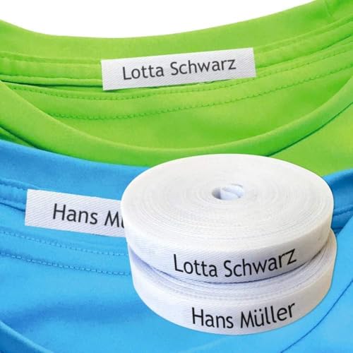 Namensaufkleber Kleidung, Personalisierbare Bügeletiketten, Kleidung Namensetiketten Thermo-Klebstoff. Namensetiketten kinder, Etiketten Schule. (80% Baumwolle, 20% Polyester) (100 stück)