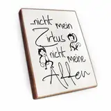 Kühlschrankmagnet mit Spruch - N - Handmade aus Buchenholz - Magnet für Kühlschrank Süß Witzig Lustig - Küchen Kühlschrank Deko 6.5cm x 5cm - Geschenk-Idee (Nicht mein Zirkus)