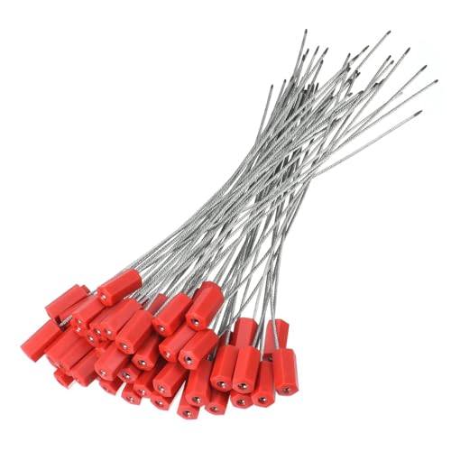Security 50pcs Sicherheitssiegel aus Metall,Plombe Aus Stahldraht Container Plomben Containersiegel Manipulationssicherung Selbstsicherndes Kabel Kabeldichtung Selbstverriegelnde Stahlsiegel