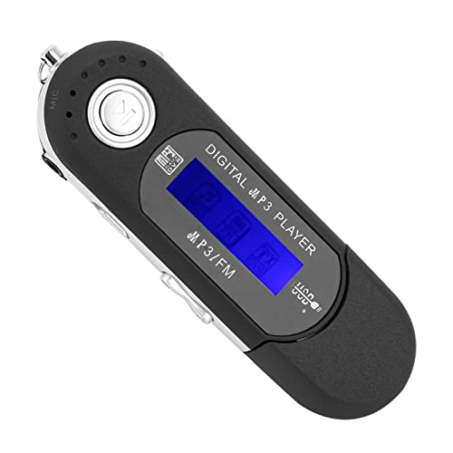 USB-MP3-Player, Tragbarer Digitaler MP3-Musikplayer, USB-Flash-Laufwerk mit UKW-Radio, mit LCD-Bildschirm, Kopfhörer Im Lieferumfang Enthalten (Schwarz)