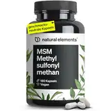 MSM Kapseln - 180 vegane Kapseln - Laborgeprüfte 1600mg Methylsulfonylmethan (MSM) Pulver pro Tagesdosis - Ohne Magnesiumstearat, hochdosiert und in Deutschland produziert