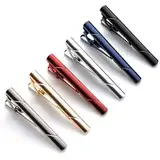 LinJunnz Herren Krawattennadel, 6 pcs Krawattenklammer Edelstahl, Klassische Krawattennadeln, Tie Clip Set Für Valentinstag, Weihnachten, Hochzeit, Business, Bar und Alltag