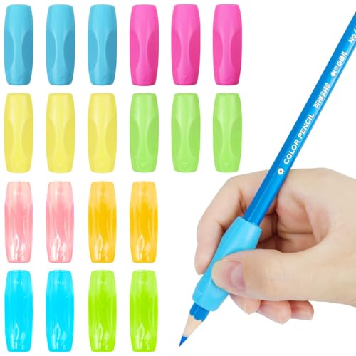 PROPOG 20 Stück Schreibhilfe für Stift Kinder, Stifthalter Kinder Hilfe Silikon Schreibhilfe Stifthaltung Ergonomische Stifte Kinder für Linkshänder oder Rechtshänder