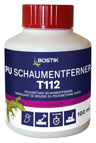 BOSTIK T112 PU Schaum Entferner - Wasserlösliches Lösemittel, Hochwirksames Reinigungsmittel, Gebrauchsfertig mit praktischem Applikator, Löst und entfernt ausgehärteten PU-SchaumUND PU-Kleber, 100ml