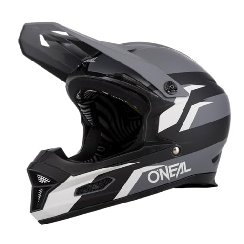 O'NEAL | Mountainbike-Helm | MTB Downhill | Robustes ABS, Ventilationsöffnungen für Luftstrom & Kühlung, ABS Außenschale | Fury Helmet Stage | Erwachsene | Grau Schwarz | Größe XS