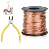 NAROSEBE 100m Kupferdraht zum Basteln, Basteldraht Schmuckdraht, 0.6mm Reiner Kupferdraht, Kupferspulen, Blanker Kupferdraht, Copper Wire für Schweißen, Experiment, Schmuck, DIY