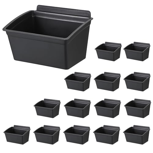 IGNPION Aufbewahrungskörbe aus Kunststoff – Garagen-Wandpaneelkörbe für Werkzeuge, Hardware, Handwerk, Organizer, schwarze SlatWall Board Zubehör, Präsentationskörbe für Werkstatt, Einzelhandel, Büro,
