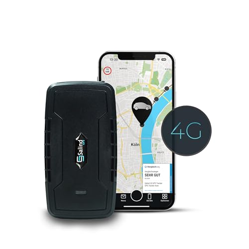 SALIND 20 GPS Tracker 4G für Autos, Maschinen, Boote - inkl. Magnet - ca. 90 Tage Akkulaufzeit (bis zu 180 Tage im Standby) Lange Akkulaufzeit -Echtzeit-Tracking - 20.000mAh