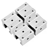 4Pcs SBR16UU 16mm Aluminium Lagerblockgleitbuchse mit offenem Linearschlitten für CNC, mit Chrombeschichtung für Korrisionsbeständigket, stark ulum Liagekapazität