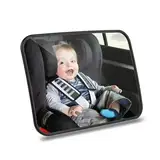 Romon Rücksitzspiegel für Babys, spiegel auto baby rückbank Verstellbare elastische Riemen, Spiegel Auto, Bruchsicherer Auto-Rückspiegel für Babyschale für allerlei Kopfstützen