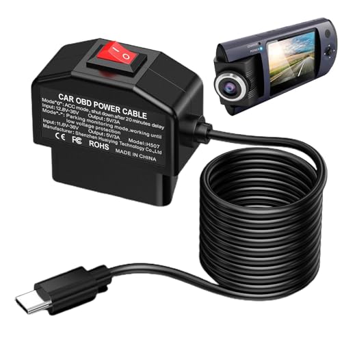 Dash Cam USB-Stromkabel, Dash Cam Hardwire Kit, Zwei Modi Auto-Dashcam-Ladegerät Dashcam USB-Festkabel-Kit, Praktisches Autozubehör Dash-Kamera-Autoladekabel für Auto-Dashcams-Radar