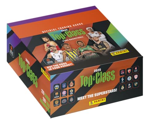 2024/25 Turkish Airlines EUROLEAGUE Panini Top Class Offizielle Kartensammlung, Box mit 24 Hüllen (8 Karten pro Hülle)