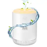 Luftbefeuchter Mini Luftbefeuchter klein USB einstellbar Mit Led-Licht AIR Humidifier mini with Soft Night Light für bedroom plants kinderzimmer Büro,Babyzimmer,Auto (White)