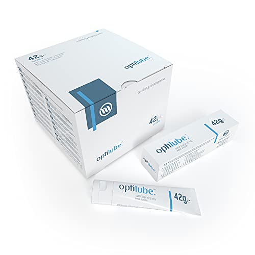 OptiLube Tuben (x12) - Steriles Gleitgel in 5g, 42g, 82g und 113g Tuben, wasserlöslich mit einfacher Klappkappe (42g Tube - Box von 12)