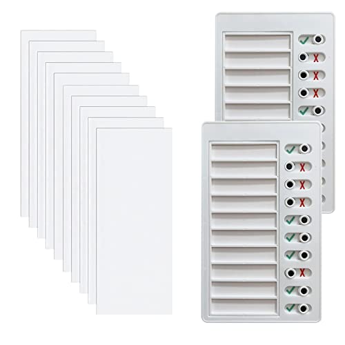 Memo Checklist Boards, Chart Memo Board, Checkliste Tafel, Checklist Boards, Zeitplan Planer, für Zuhause Reisen Lernplanung Zeitplan Erinnerung, 2 Stück, mit 10 Ersatzblättern, Weiß, Keine Worte