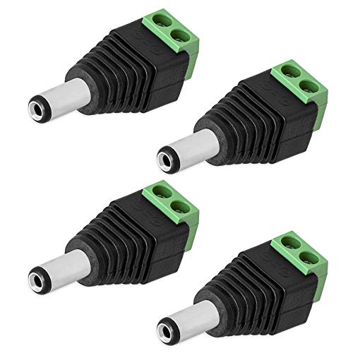 4x DC Stecker Hohlstecker 2,1 x 5,5 mm Adapter Terminal Block Netzteil Schraubbar