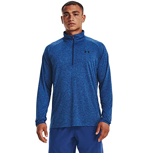 Under Armour Mens Warmup Tops Herren Ua Tech™ 2.0 Langarm-Oberteil Mit ½ Zip, Blue Mirage, 1328495-471, LG