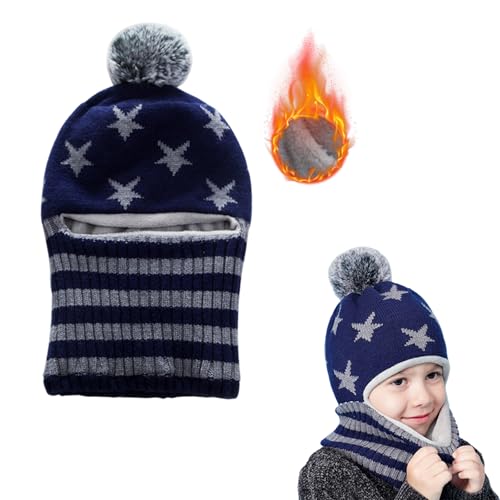GUTERTOP Sturmhaube Kinder unter Helm Winter, Balaclava Mütze, Plüsch Fahrradhaube für Kinder ab 4 Jahre Fleece Wollmütze Strickmütze Wintermütze Jungen