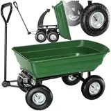 tectake® Bollerwagen, Handwagen, Transporter mit Kippfunktion, Rollwagen mit Lenkachse, Trolley, als Einkaufswagen, Bastelwagen, Transportkarre, Gartenwagen, Einkaufstrolley - Belastbarkeit 300kg