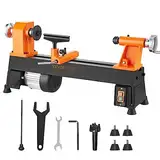 VEVOR Drehbank 370W Drechselbank Max. Drehdurchmesser 254mm Drechselmaschine Spindeldrehzahl 780–3840U/min Kopierdrechselbank mit 5-Gang-Einstellung Drehbank mit komplettem Zubehör