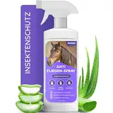 Vetasan Anti Fliegenspray Pferd 500ml I Insektenspray Pferde gegen Fliegen, Bremsen & Mücken I Insektenschutz Spray für Fliegenschutz Pferdezubehör