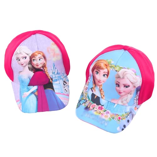 Luchild Baseballcap Mädchen 2 Stücke Frozen Cap Sonnenhut Mädchen Sommer Basecap Kinder Mädchen Baseball-Cap UV Schutz Baseball Mütze Kinder Princess Sonnenhut für Mädchen Teenager