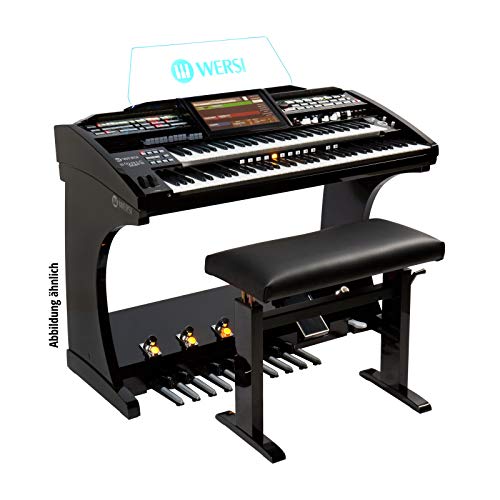 WERSI OAX600LS Elektronische Orgel, Schwarz Metallic, inklusive Lautsprecher und Sitzbank