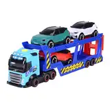 Dickie Toys -40 cm Volvo-LKW Transporter Anhänger FH16 mit Anhänger, inkl. 3 Autos XC40 Recharge, Licht- und Soundeffekte, Spielzeug für Kinder ab 3 Jahren (203747017)