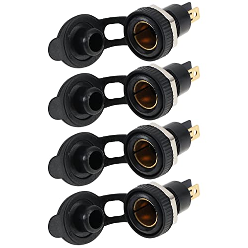 ECSiNG 4-teiliger DIN-Steckdosen-Ersatz, Kompatibel mit BMW, Motorrad Europäischen Stil, Auto Motorrad Zigarettenanzünder Adapter, 12-24 V