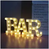 SUQ Buchstaben Lichter, LED Brief Beleuchtung, Alphabet Lampe, batteriebetrieben, beleuchtetes Schild mit Buchstaben, Nachtlichter Dekoration für Bar, Kneipe, Zuhause, Party, Hochzeit, Wand