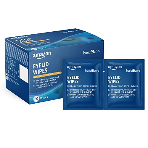 Amazon Basic Care Augenlid-Reinigungstücher für die periokuläre Anwendung, Unparfümiert, 60 Stück (1er-Pack)