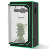 Growzelt 60x60, Grow Tent mit Abnehmbaren Boden Tablett,Homebox -Lichtdicht und Wasserdicht, Grow Tent Ohne Sichtfenster, 60x60 Growzelt für Homegrowing, Growset, Growschrank.