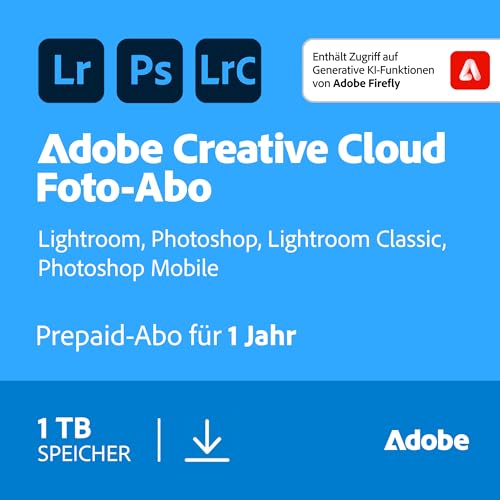 Adobe Creative Cloud 1TB:Photoshop&Lightroom|1 Jahr|PC/Mac Digital Download