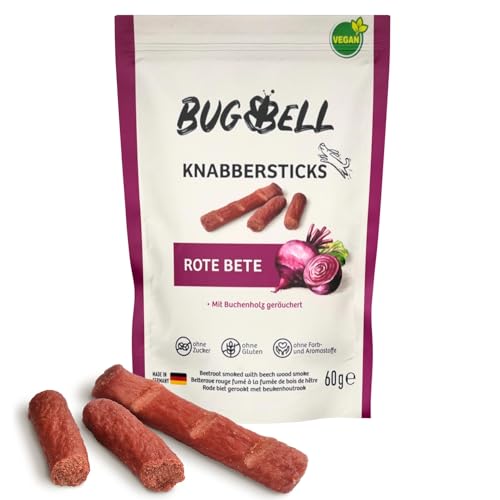 BugBell Softer Hundeleckerli mit Roter Bete 60g, Hundesnack, Dog Treats, Hypoallergen, Vegan, Ohne Zucker, mit Hochwertigen Rohstoffen