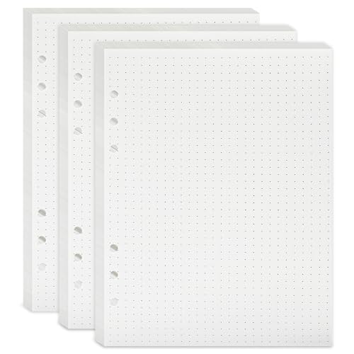 A5 Papier Gepunktet ,A5 6 Ringordner Planer Einsätz 135 Blätter A5 Nachfüllpapier Nachfüllbare Refill Paper Nachfülleinlagen für A5 Notizbuch Skizze Tagbuch Malerei Bullet Journal