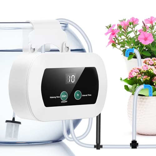 YAOBLUESEA Automatische Bewässerung Pflanzen Bewässerungssystem Tropfbewässerung Indoor Garten Bewässerung Zimmerpflanzen Bewässerung mit 10M Rohr Antisiphon 10 Tropfer für Indoor Gewächshaus Balkon