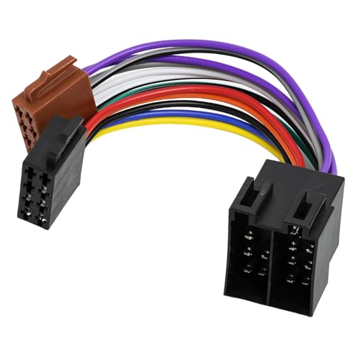 JRILUO Autoradio DIN ISO Adapter 16 Pin, Universal Radioadapter Stecker auf ISO Buchse, Verlängerung Subwoofer Kabel Auto Radio Ukw Antenne Car HiFi Kabel Set Für Die Meisten Modelle